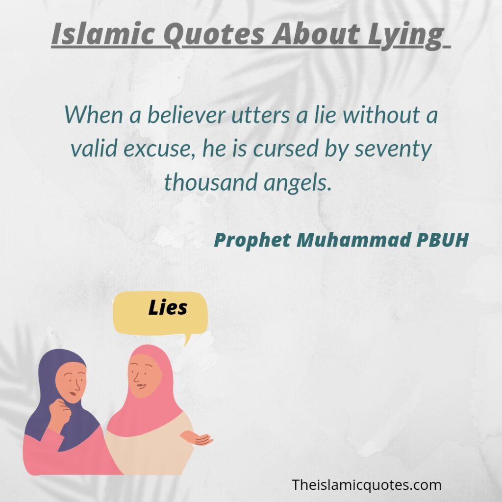 Angels curse the liar Islami Quotes about lying