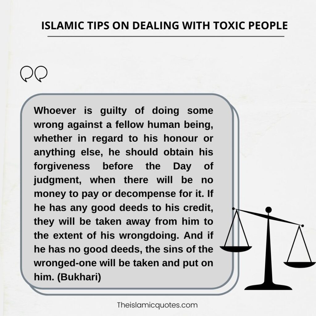 Punishment for hurting someone Toxic people in Islam