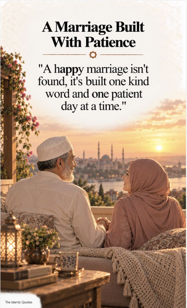 A marriage built with patience - closing sunnah quote