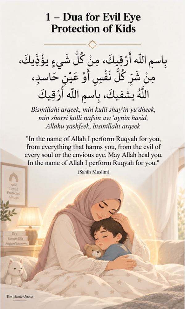 1 - Dua for Evil Eye Protection of Kids quote card
