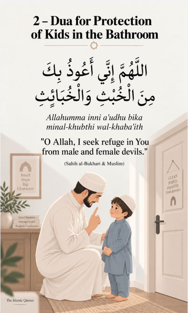 2 - Dua for Protection of Kids in the Bathroom quote card
