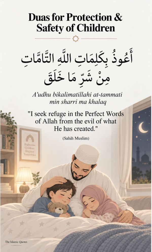 Duas for Protection & Safety of Children quote card