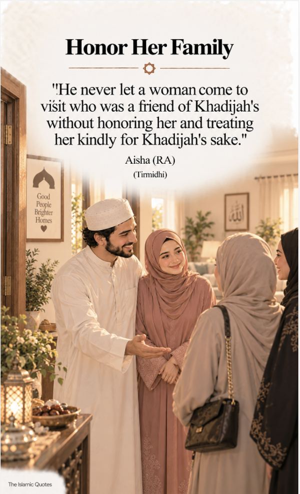 Be good to her family and friends - sunnah way to keep wife happy