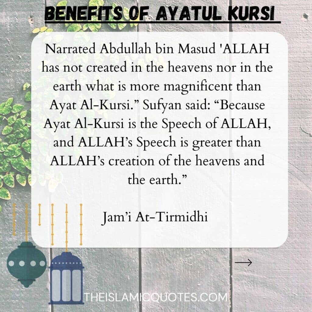Peaceful heart ayatul kursi benefits