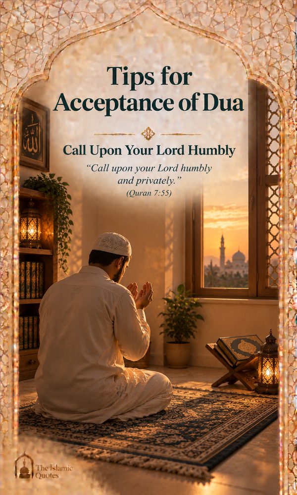 Call upon your Lord humbly and privately – Quran 7:55 quote card