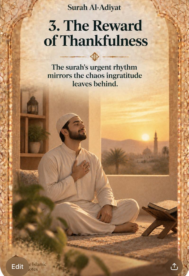 3. The Reward of Thankfulness – The surah's urgent rhythm mirrors the chaos ingratitude leaves behind.