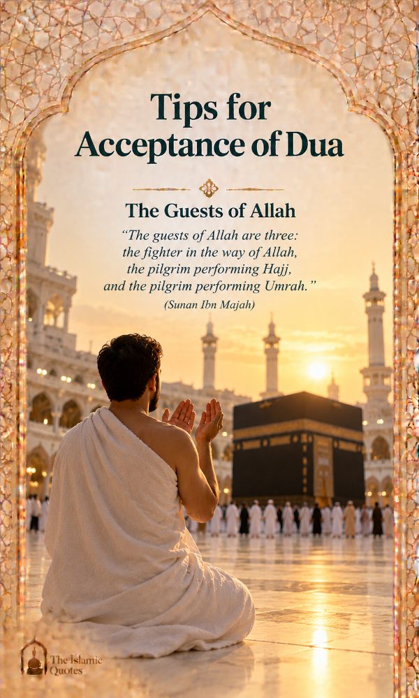 The guests of Allah – fighter, Hajj pilgrim and Umrah pilgrim – Sunan Ibn Majah quote card