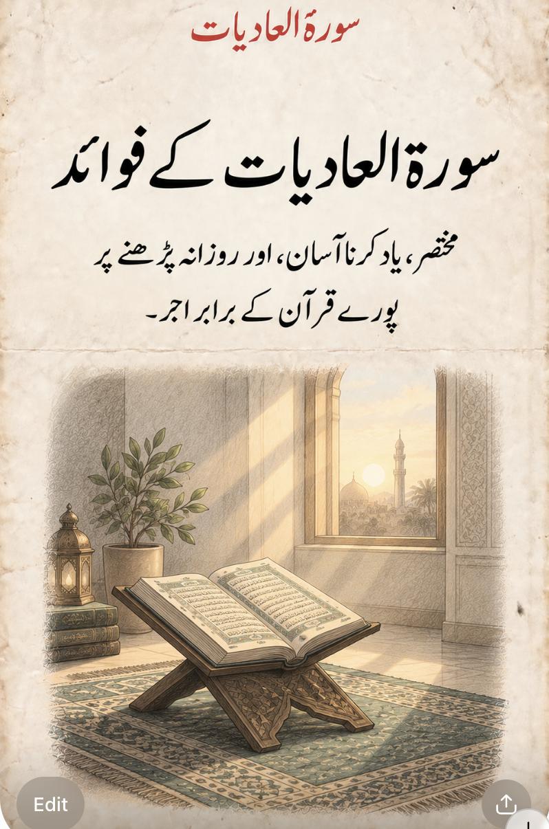 سورۃ العادیات کے فوائد – مختصر، یاد کرنا آسان، اور روزانہ پڑھنے پر پورے قرآن کے برابر اجر۔