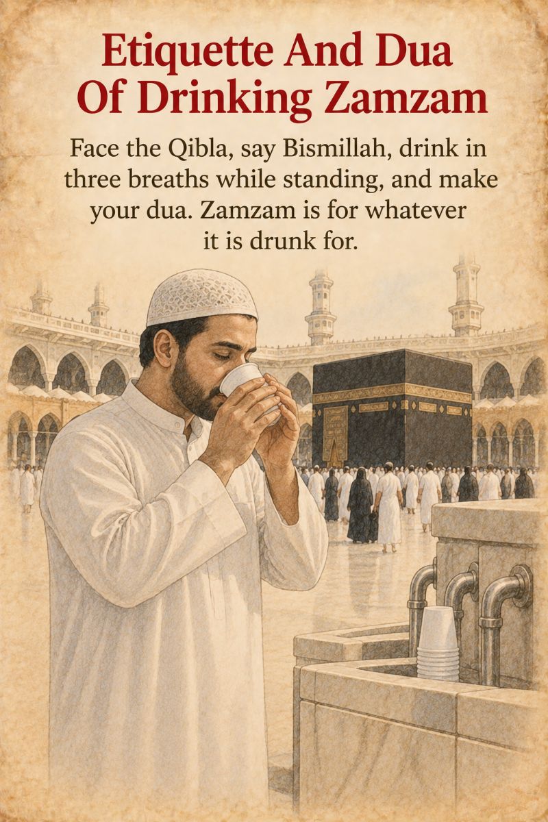 Etiquette and dua of drinking Zamzam