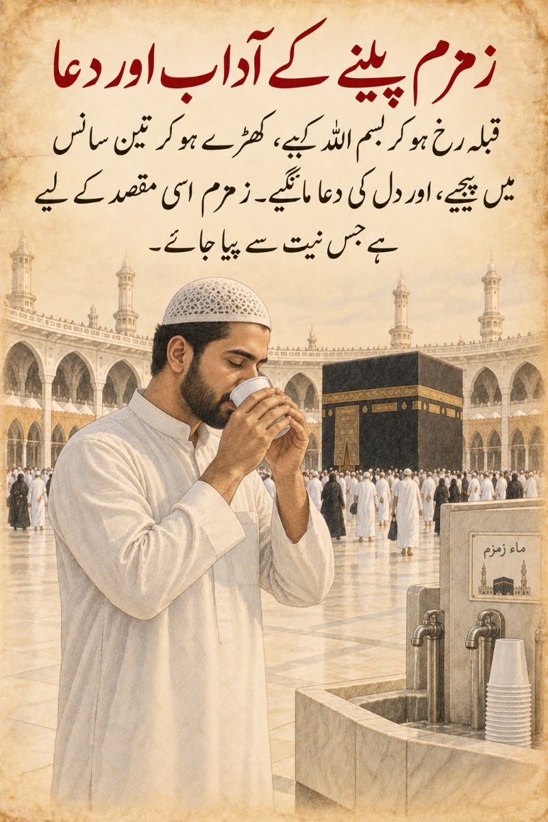 زمزم پینے کے آداب اور دعا