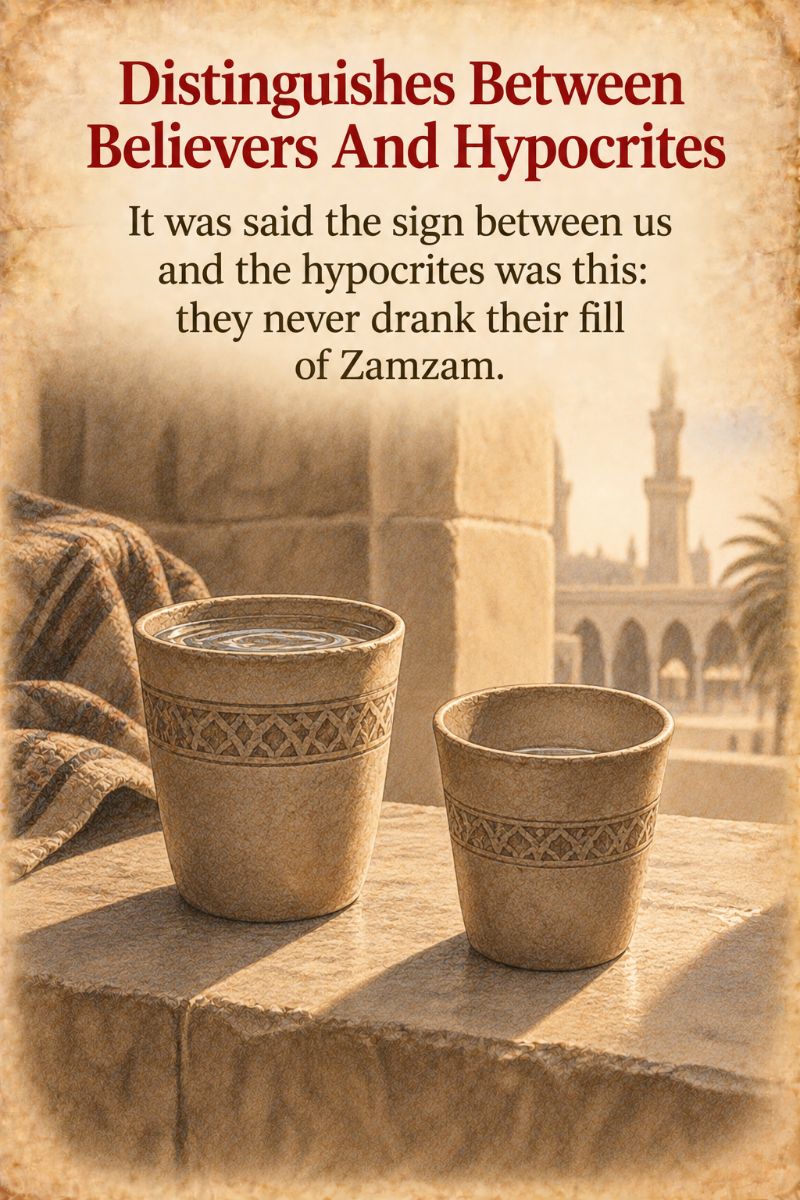 Zamzam distinguishes between believers and hypocrites