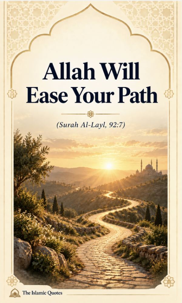 (al-Layl, 92:7) the promise of Allah's help when we are on His path