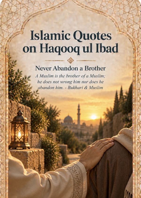 Never Abandon a Brother - Islamic Quotes on Haqooq ul Ibad