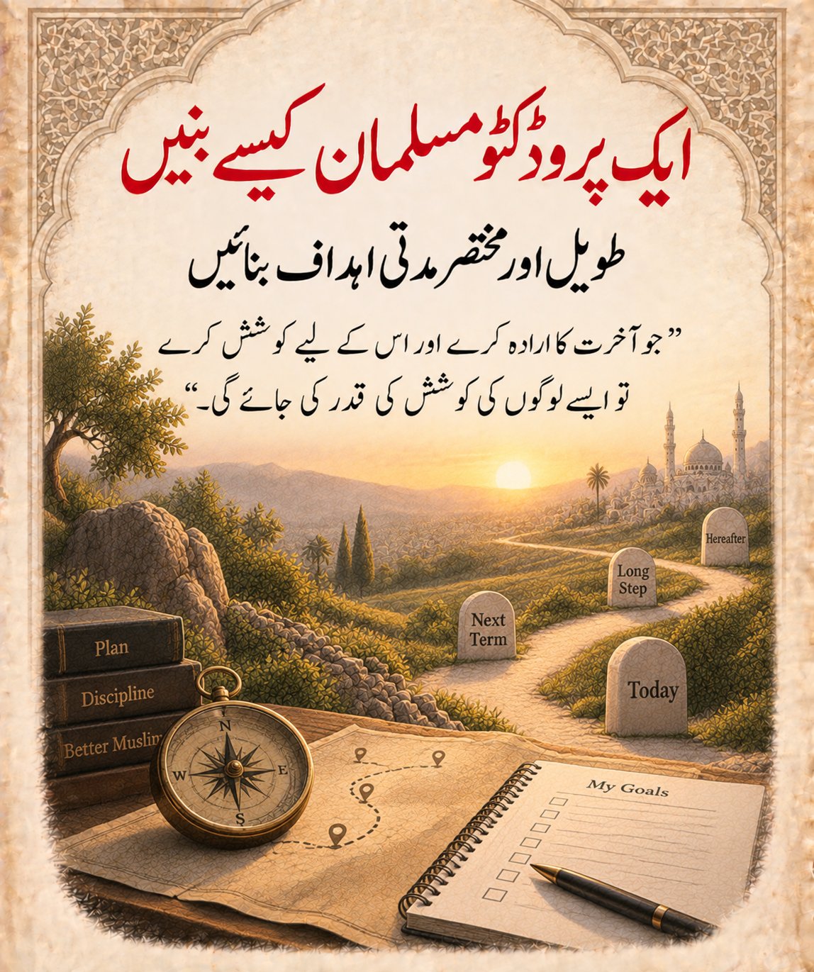 طویل اور مختصر مدتی اہداف بنائیں - ایک پروڈکٹو مسلمان کیسے بنیں