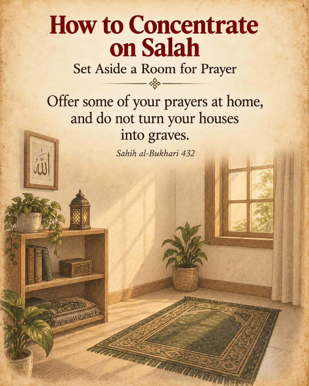 Set aside a room for prayer - Sahih al-Bukhari 432