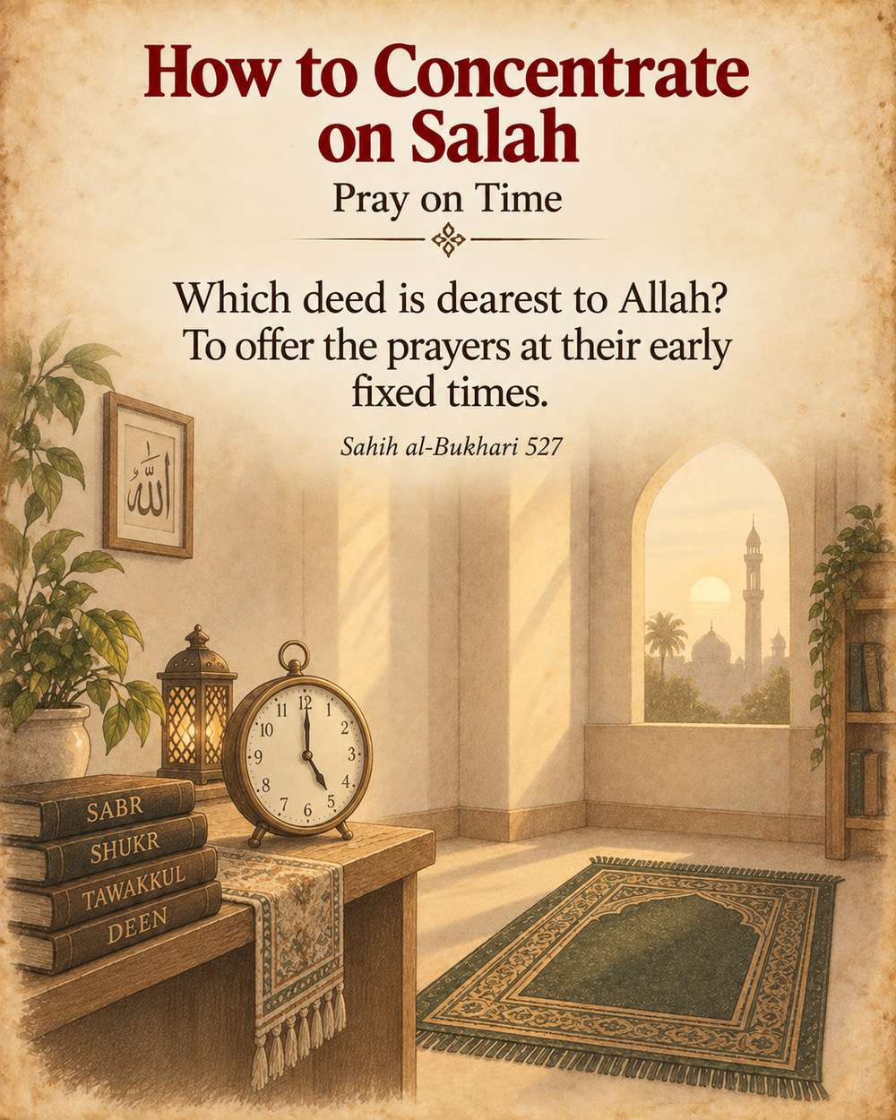 Pray Salah on time - Sahih al-Bukhari 527