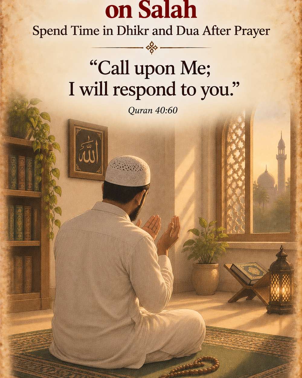 Spend time in dhikr and dua after Salah - Quran 40:60