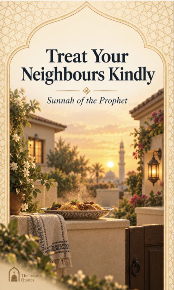 Treat Neighbours Kindly Treat your neighbours kindly - Sunnah of the Prophet Muhammad