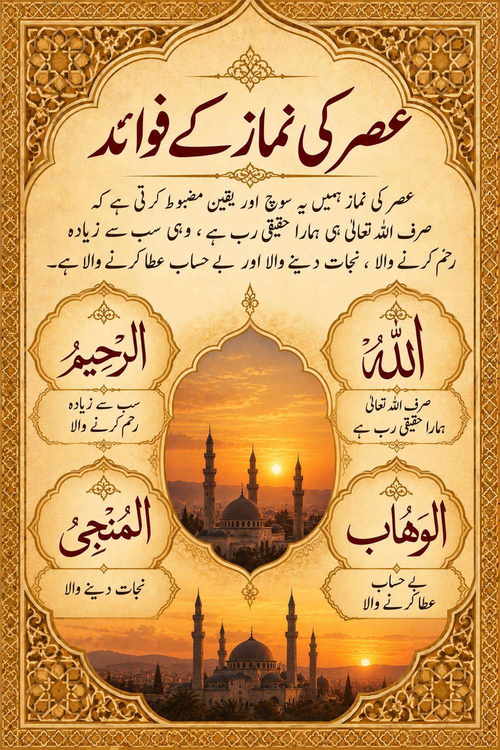 عصر کی نماز کے فوائد