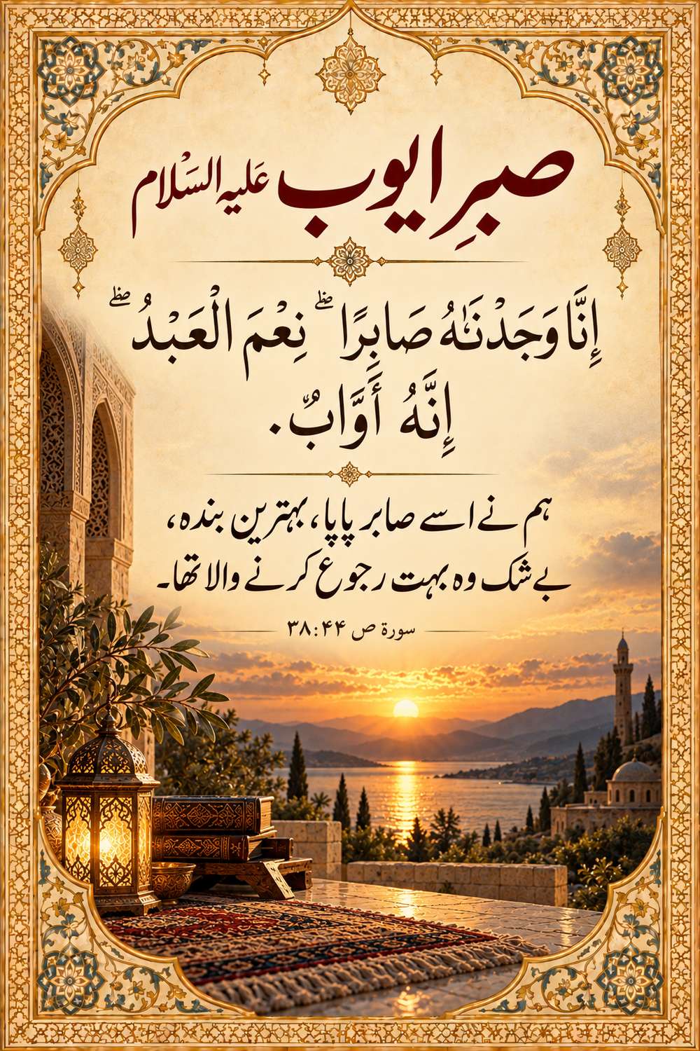 Quran 38:44 on the patience of Prophet Ayub (AS)