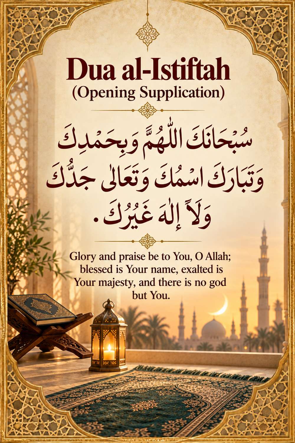 Dua al Istiftah in Arabic