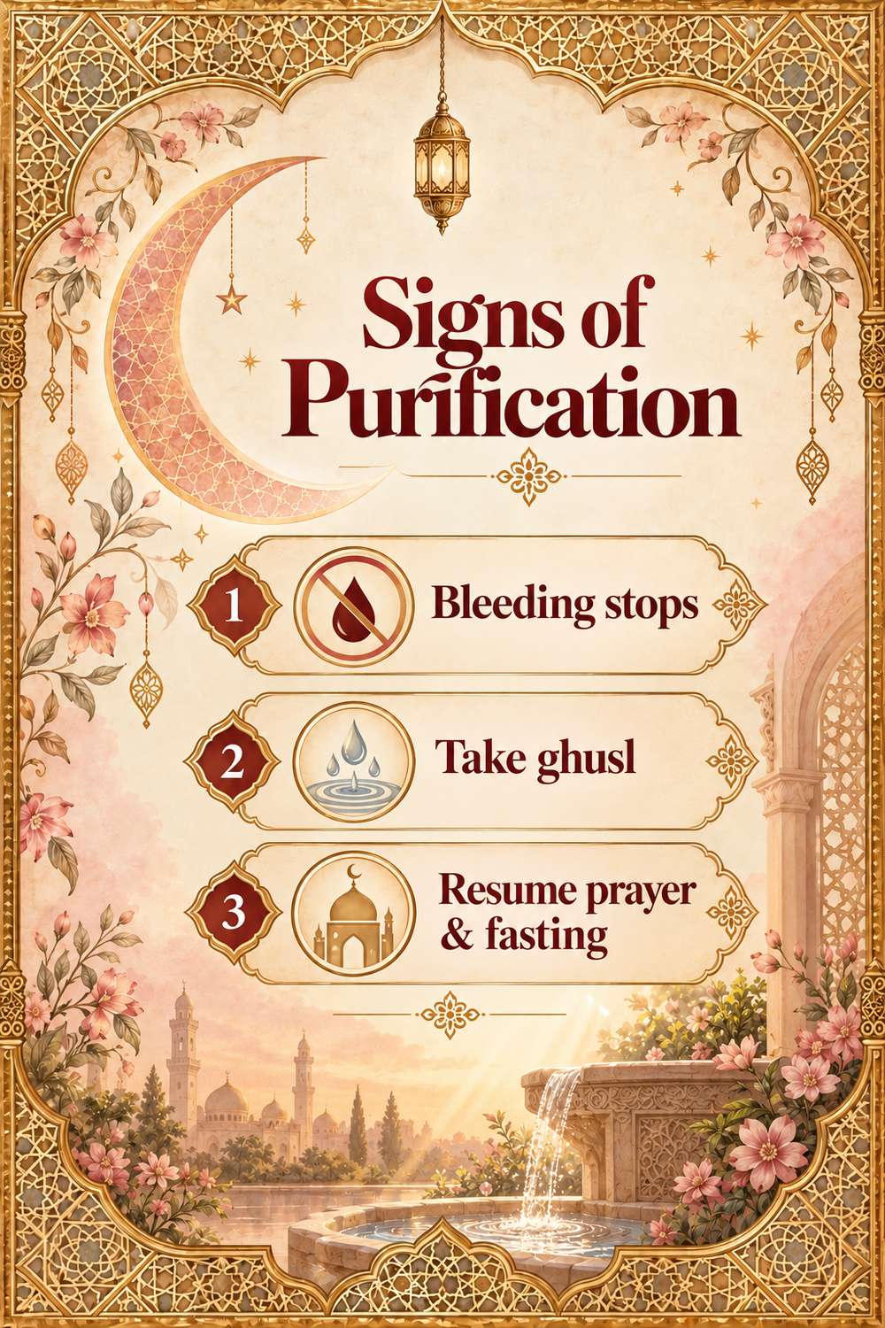 Signs of purification after menstruation in Islam